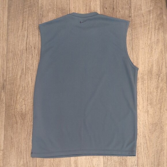 Nike Mens Medium Gray Tank Top Logo Dri Fit Gym Run Exercise Basketball - Picture 8 of 8